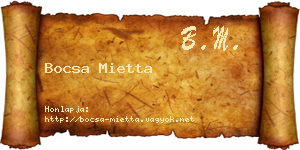 Bocsa Mietta névjegykártya